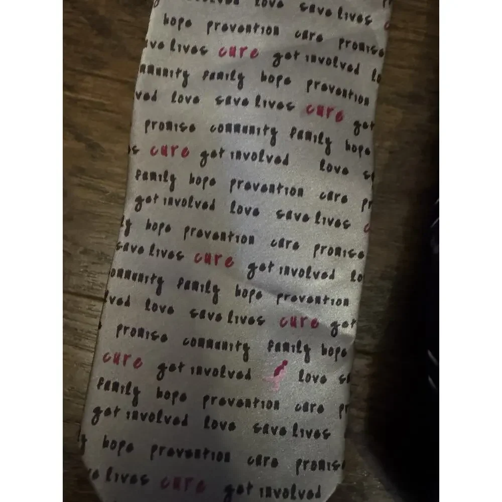 2 Knots For Hope Mens Neck Tie Breast Cancer Awareness Susan G. Komen